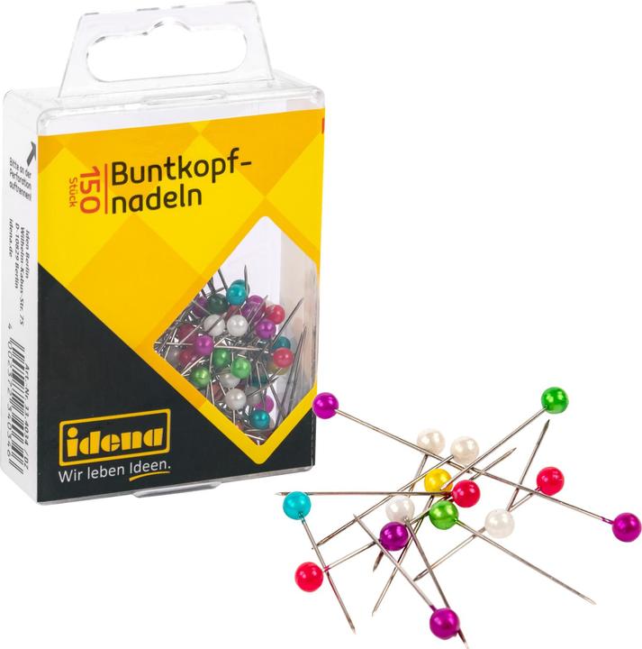 Actual product image Idena Round cobblestone needles, 150 pieces, assorted colours