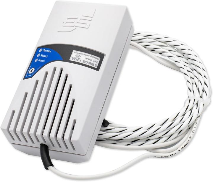 Actual product image Schabus 500450 Wireless water detector with app control, with external sensor via socket outlet