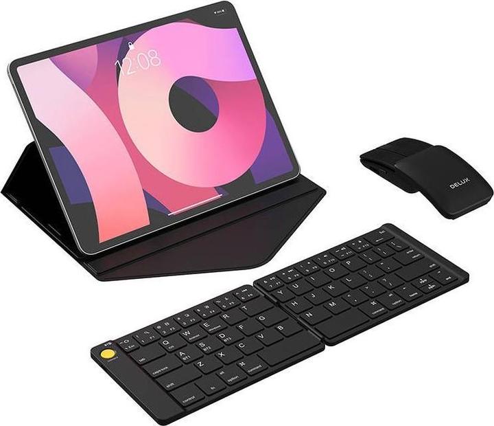 Produktbild Delux Set Wireless foldable Keyboard KF10 and mouse MF10PR (Eng. Int., Kabellos)