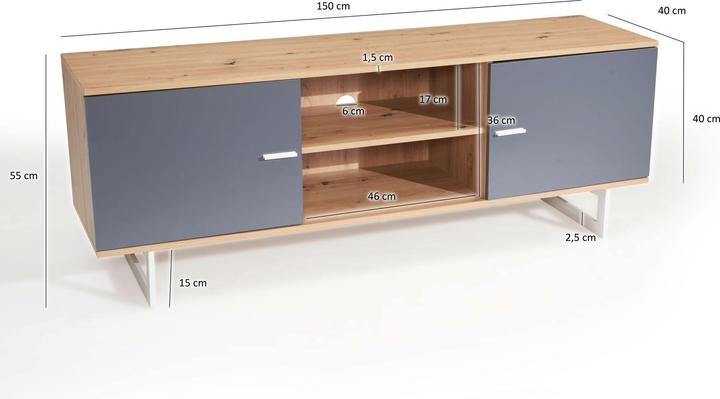 Produktbild Wohnling Eiche-Dekor (150 x 40 x 55 cm)