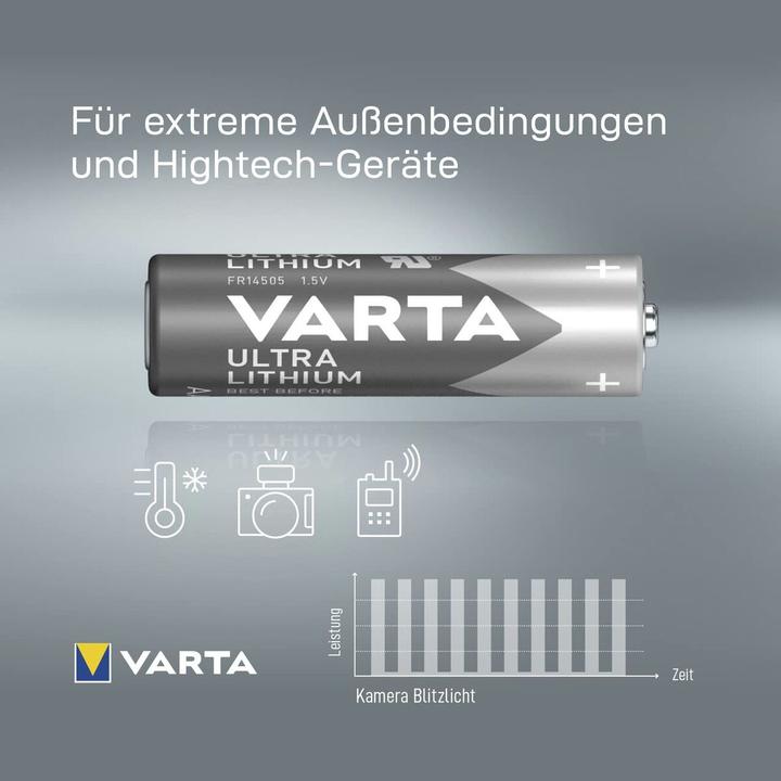Immagine prodotto Varta Ultra Lithium (2 pz., AA / LR6 / LR06 / Mignon / R6 / R14505, 3000 mAh)