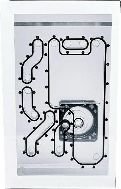 Actual product image Stealkey Customs Lian Li O11D Mini Front MK2 D5 Distroplate - Acrylic - White