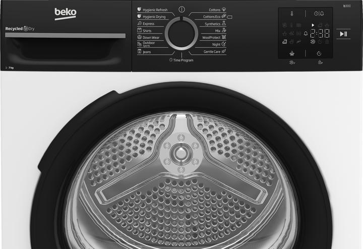 Immagine prodotto Beko BM3T37249WBB Dryer machine, Freestanding, Front loading, Drying capacity 7 kg, White (7 kg, A destra)