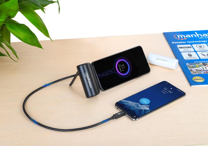 Produktbild Manhattan PD Powerbank 5000mAh Typ-C St. 20W schwarz (5000 mAh, 20 W, 18.50 Wh)