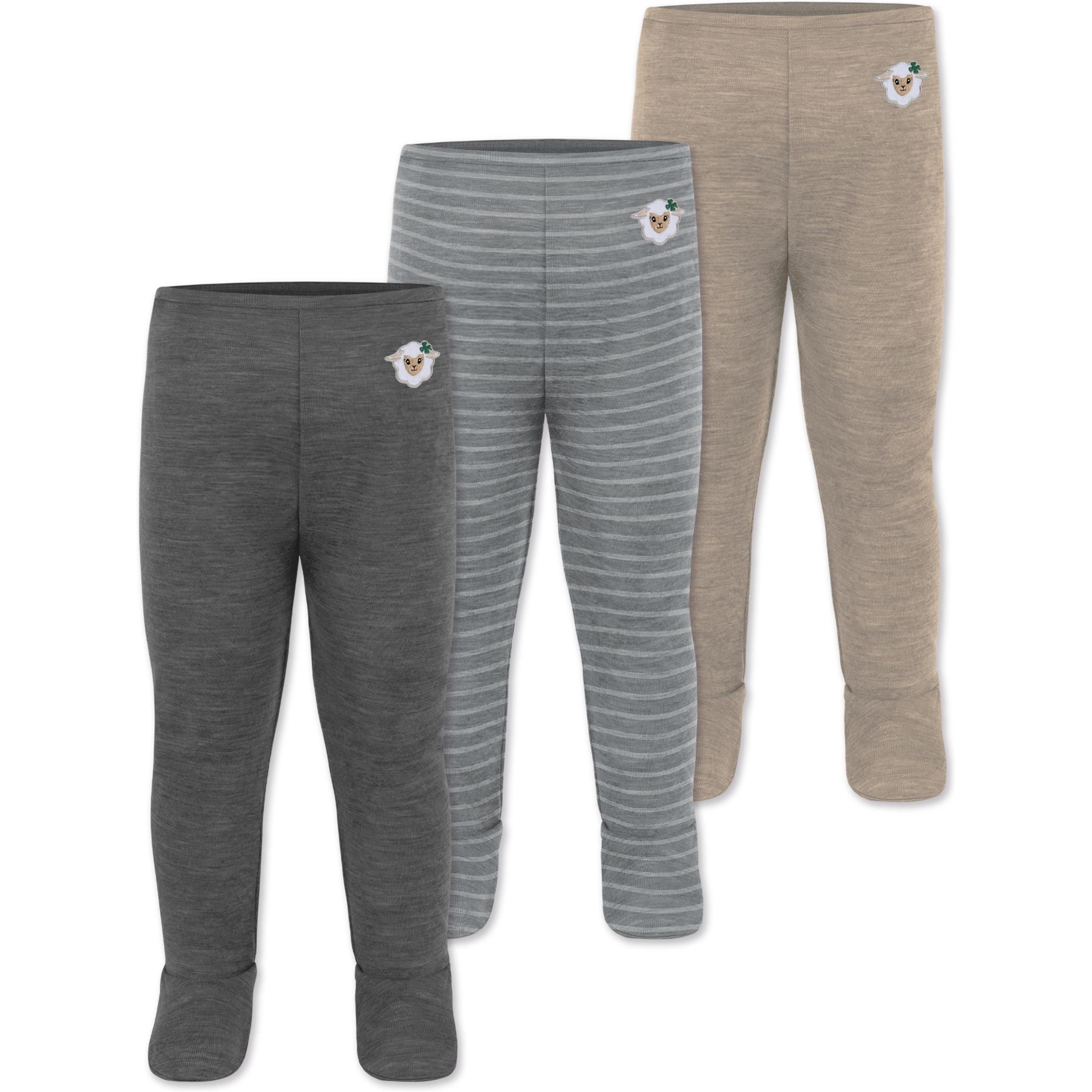 Normani, Herren, Funktionsunterhose, 3er Pack Baby Merino Unterhose mit Füssen - 9543 (56), Beige, 56