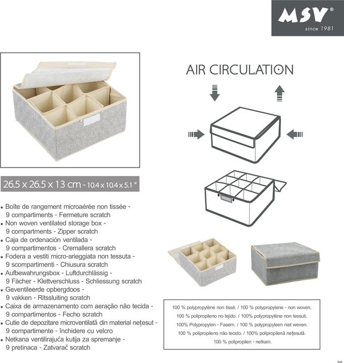 Produktbild MSV Boîte De Rangement Microaérée Intissée 14x28x13cm