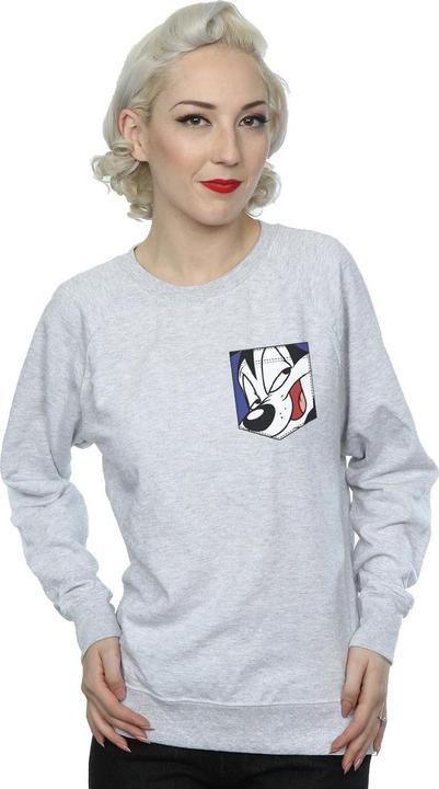 Produktbild Looney Tunes Pepe Le Pew Face Faux Pocket Sweatshirt (L)