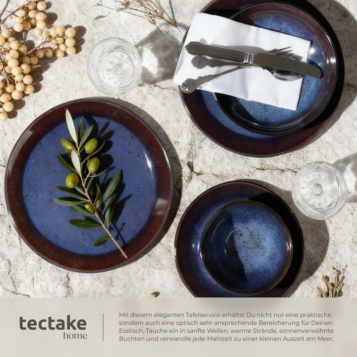 Actual product image tectake Mare tableware set in stoneware, for 6 people (24 pcs.)