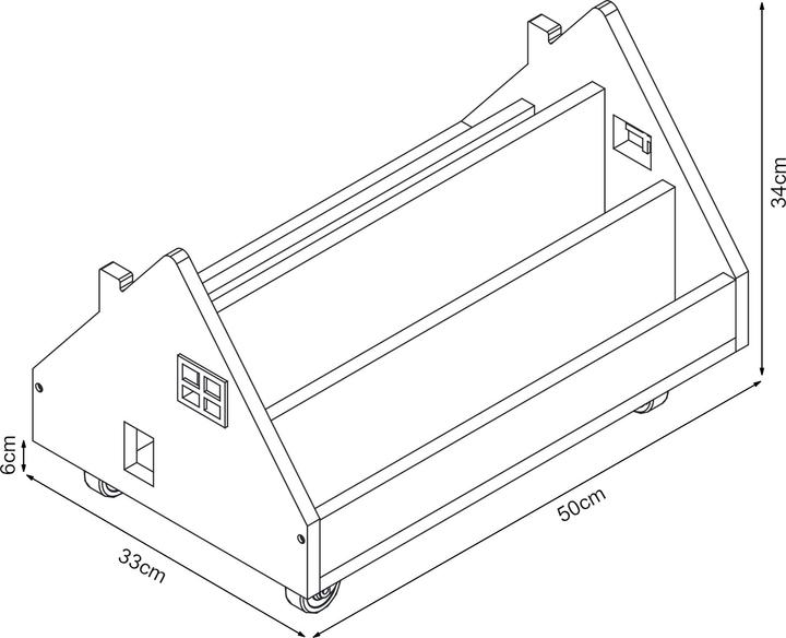 Produktbild En.Casa Mobiles Kinderregal Vipsali 50x33x34 cm Mintgrün/Weiss (50 x 33 x 34 cm)