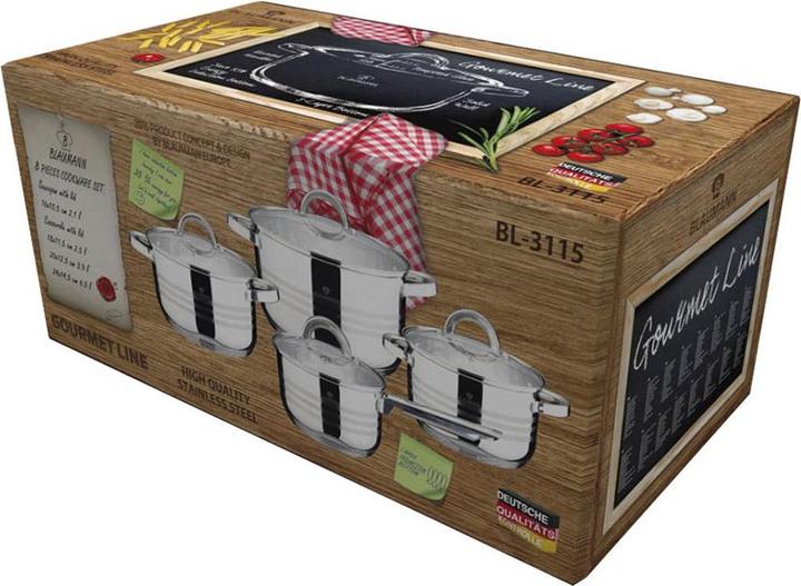 Immagine prodotto Blaumann Pfannen-Set 8-teilig (Set di pentole e padelle da cucina, Acciaio inossidabile)