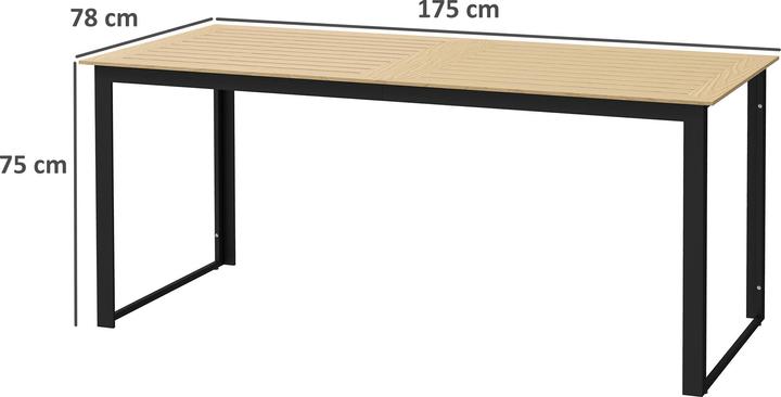 Produktbild Outsunny Gartentisch Kunststoff, Metall Teak (78 cm)