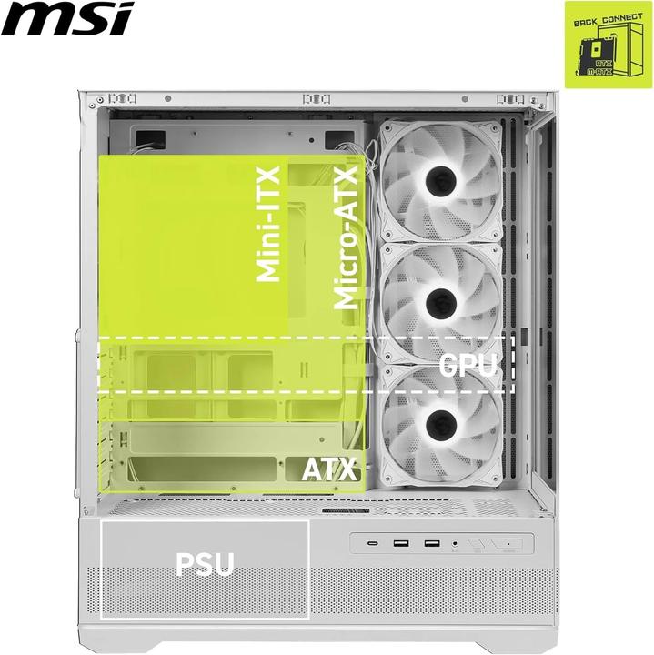 Actual product image MSI GEH Midi MAG PANO 110R PZ WHITE (ATX, mATX, Mini-ITX)