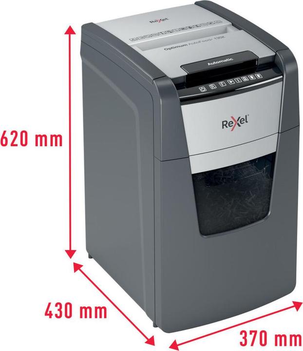 Actual product image Rexel Optimum AutoFeed+ 130X shredder particle cut 4 x 28 mm 44 l number of sheets (max.): 130 Sich (Particle cut)