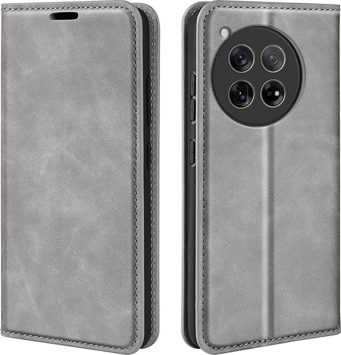 Cover-Discount OnePlus 12 - Stand Flip Case Hülle grau (OnePlus 12)