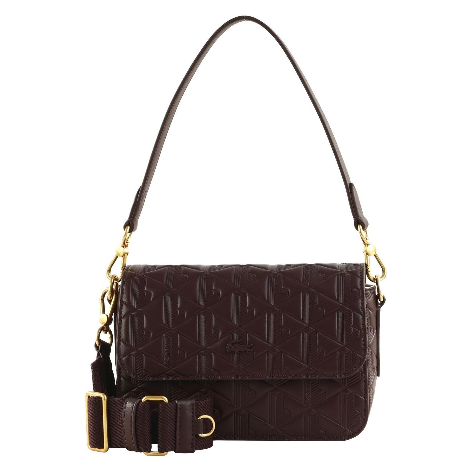 Lacoste, Damen, Handtasche, Maheki Flap Crossover Bag, Braun