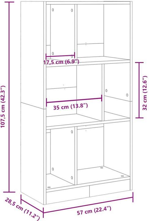 Immagine prodotto vidaXL Scaffale (57 x 28,5 x 107,5 cm)
