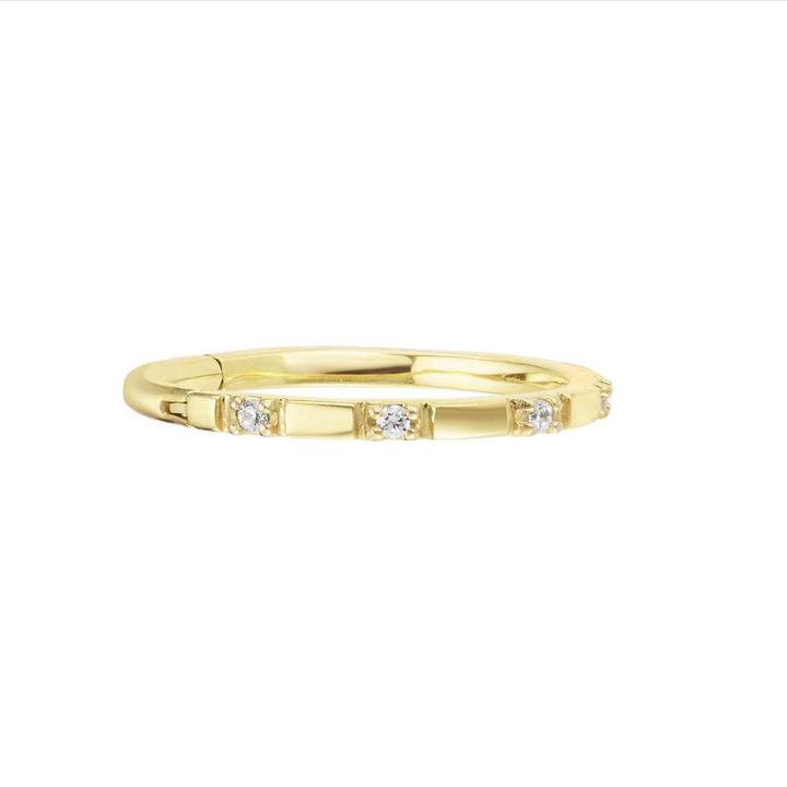 Produktbild Bijouteria Ohrpiercing (Chirurgenstahl 316L, Zirkonia, PVD Beschichtung (goldfarbig))