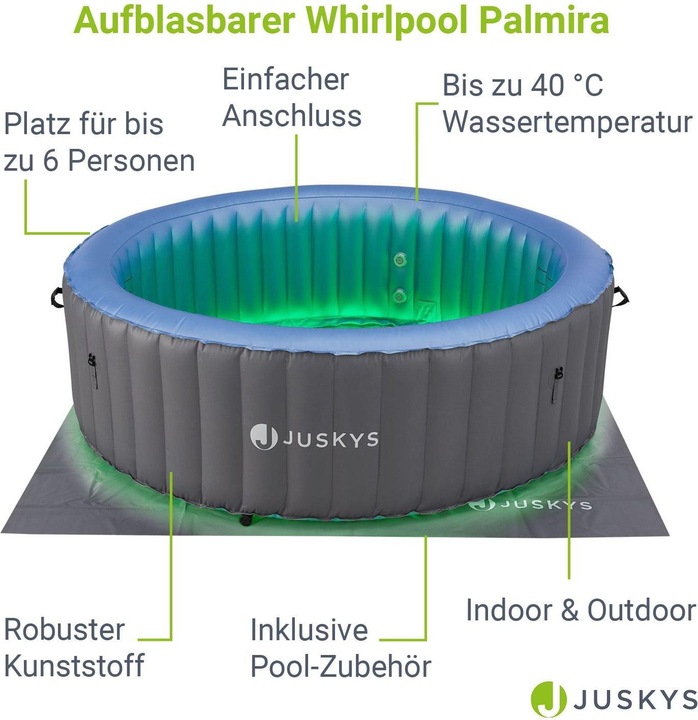 Produktbild Juskys Whirlpool Palmira (6 Pers.)