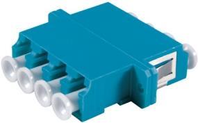 Actual product image Tecline FO coupling LC/LC, 4-fold, singlemode, plastic housing with ceramic ferrule, blue For SC Duplex A (Network coupling)