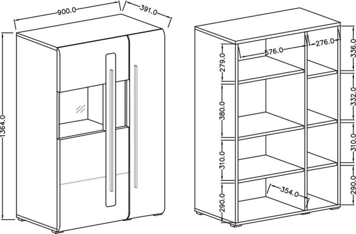 Image du produit Helvetia Möbel Tulsa (90 x 39 x 136 cm)