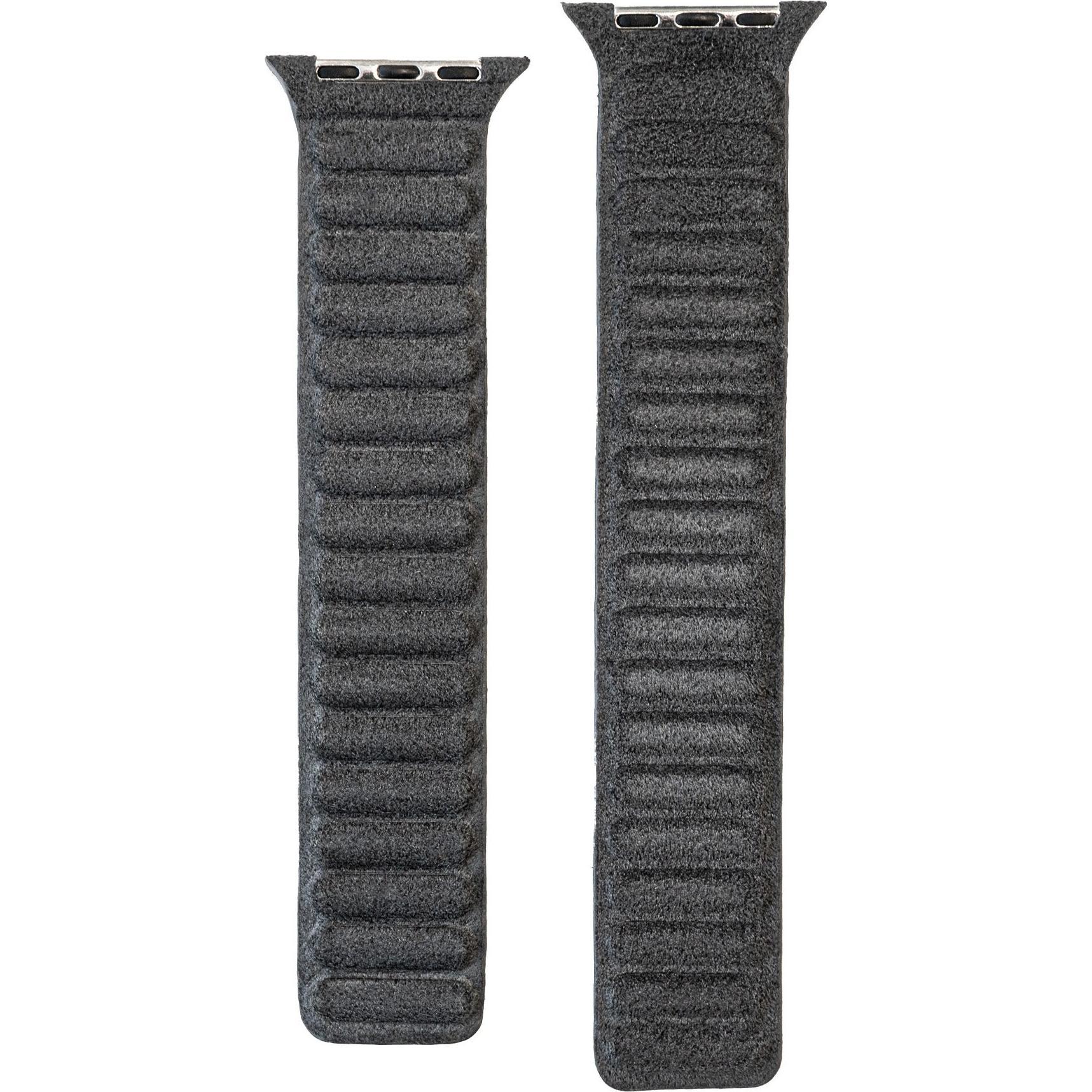 Strap-it Armband (Alcantara-Stoff, Apple Watch), Uhrenarmband, Schwarz
