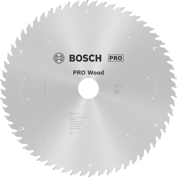 Actual product image Bosch Professional Zubehör PRO Wood cordless circular saw blade, 254 x 2.2 x 30 mm