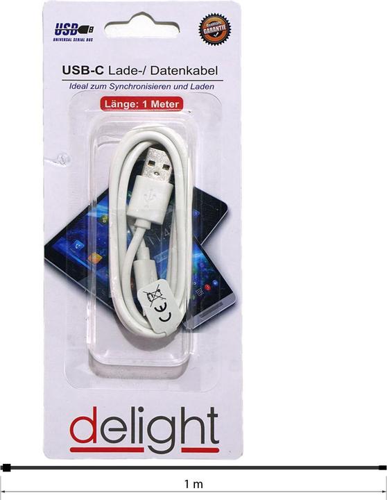 Actual product image Top ten Set of 2 USB-C charging cable and data cable, 1m, white (1 m)
