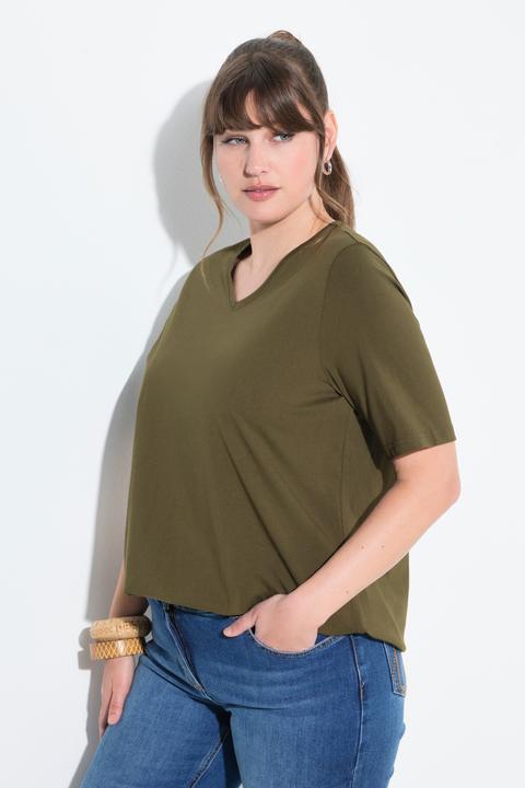 Produktbild Ulla Popken T-Shirts, 2er-Pack, V-Ausschnitt, Halbarm (50, 52)