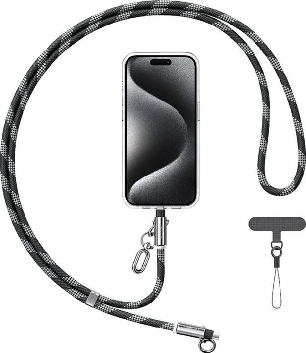 Produktbild Usams Smycz do telefonu z kablem do ładowania SJ745 60W USB-C do USB-C 1.2m czarny (1.20 m, USB 3.2 Gen 1, 60 W)