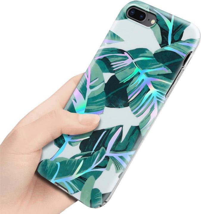Image du produit Cadorabo Couverture IMD TPU Fleurs & Feuilles colorées (Apple iPhone 7 Plus, Apple iPhone 7s Plus)