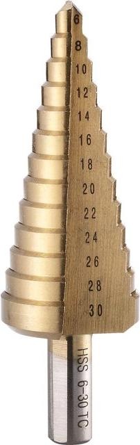 Image du produit technocraft Jeu de forets pas à pas HSS (4 mm, 5 mm, 6 mm, 7 mm, 8 mm, 9 mm, 10 mm, 11 mm, 12 mm, 13 mm, 14 mm, 16 mm, 18 mm, 20 mm, 22 mm, 24 mm, 26 mm, 28 mm, 30 mm)