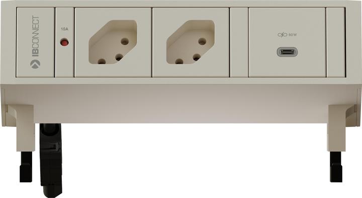 Image du produit IB Connect Prise SUPRA blanche 2x type 13 1x USB-C 60W (3 x, Type 13, USB-C)