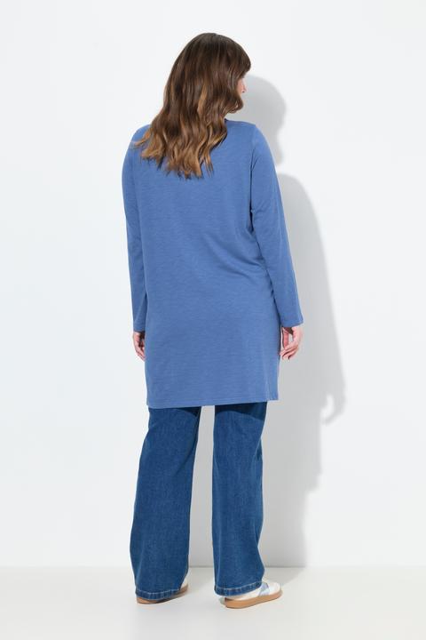 Image du produit Ulla Popken T-shirt long, col tunisien et manches longues, coupe évasée (50, 52)