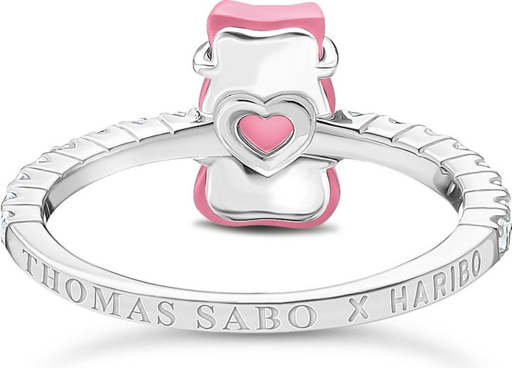 Immagine prodotto Thomas Sabo Anello con mini orsetto e pietre in oro rosa (58, 925 Argento)