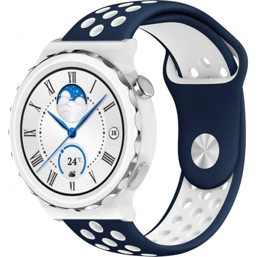 Strap-it Sportarmband (Silikon), Uhrenarmband, Mehrfarbig, Weiss, Blau