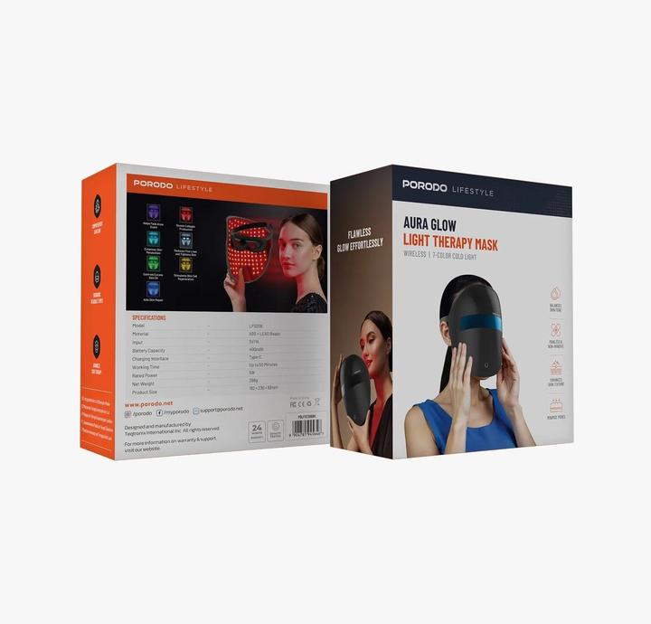 Actual product image Porodo Gesichtsmaske Licht Behandlung 400mAH - Schwarz