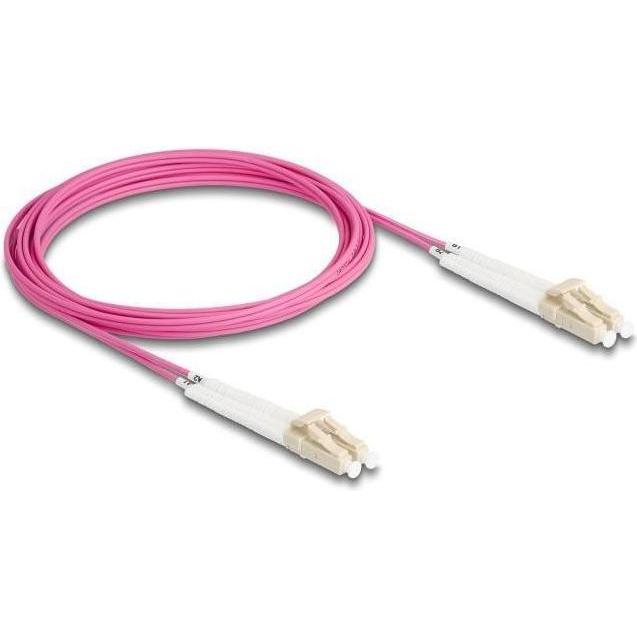 Thumbnail - Delock LWL Kabel LC-D > LC-D Multimode OM3 winkelbar 3,0m (S/UTP, CAT7a, 3 m), Netzwerkkabel