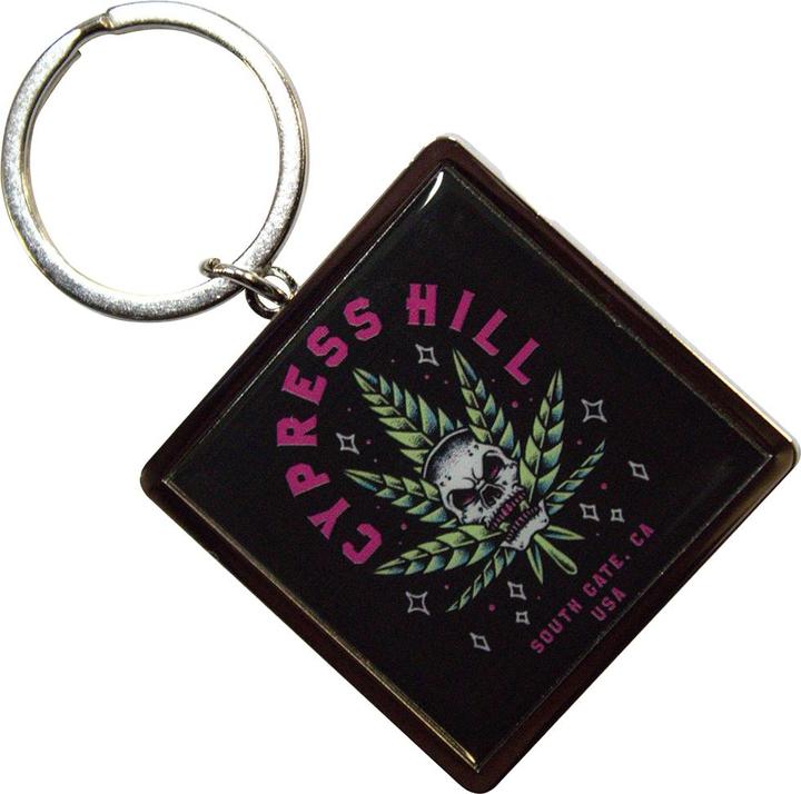 Actual product image Cypress Hill Leaf Skull Keyring