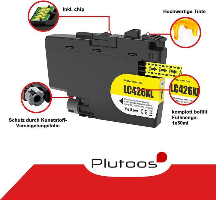 Actual product image Plutoos Brother LC-426 cartridge compatible, set of 4 colours