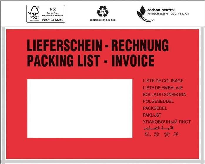 Produktbild Transpak Trans-pak Dokumententaschen Versandtaschen mit 175 x 118 mm C6