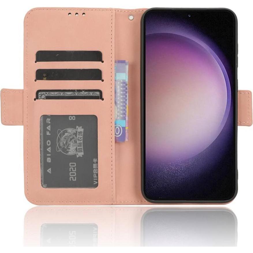 Thumbnail - Cover-Discount Galaxy S23 FE - Etui mit vielen Kartenfächer rosa (Samsung Galaxy S23 FE), Smartphone Hülle, Rosa