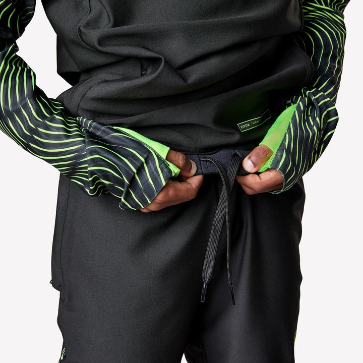 Produktbild Kipsta Kinder Fussball Trainingshose - Viralto Wavy schwarz/gelb (122)