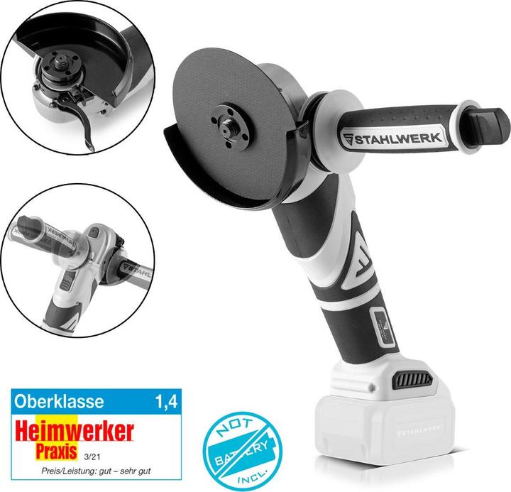 Produktbild Stahlwerk Brushless Akku Winkelschleifer AWS-20 ST ohne Akku, 0 - 7500 min-1 (125 mm)