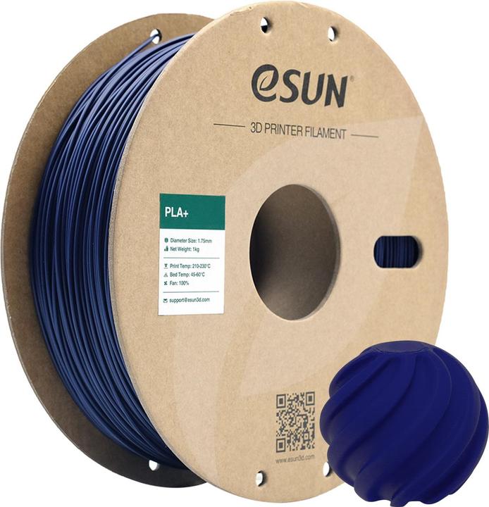 Actual product image eSUN PLA+ 1.75mm Dark Blue 1kg 3D Filament (PLA+, 1.75 mm, 1000 g, Blue)
