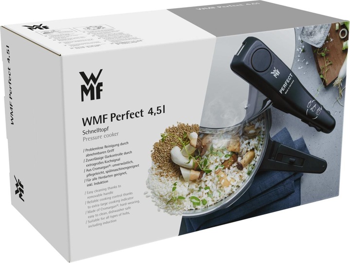Produktbild WMF Dampfkochtopf Schnellkochtopf 4,5l Perfect Induktion Edelstahl 18/10 (22 cm, Dampfkochtopf)