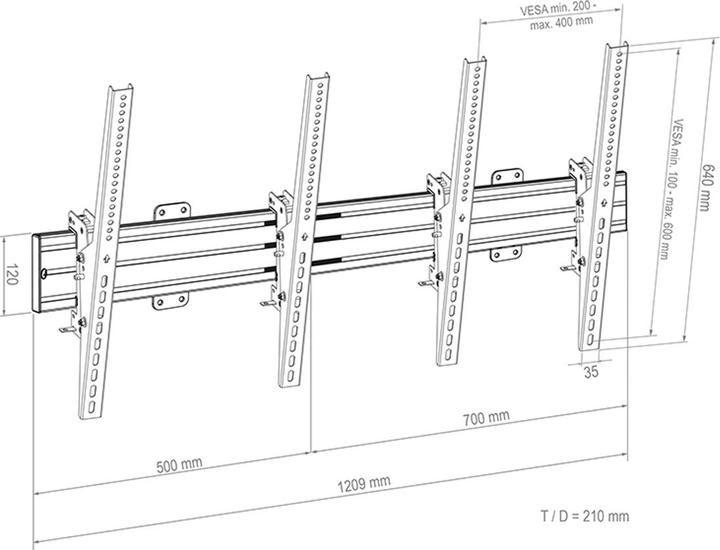 Produktbild Hagor CPS MENUBOARD W2P 46-65IN (Wand, 100 kg, 46" - 65")