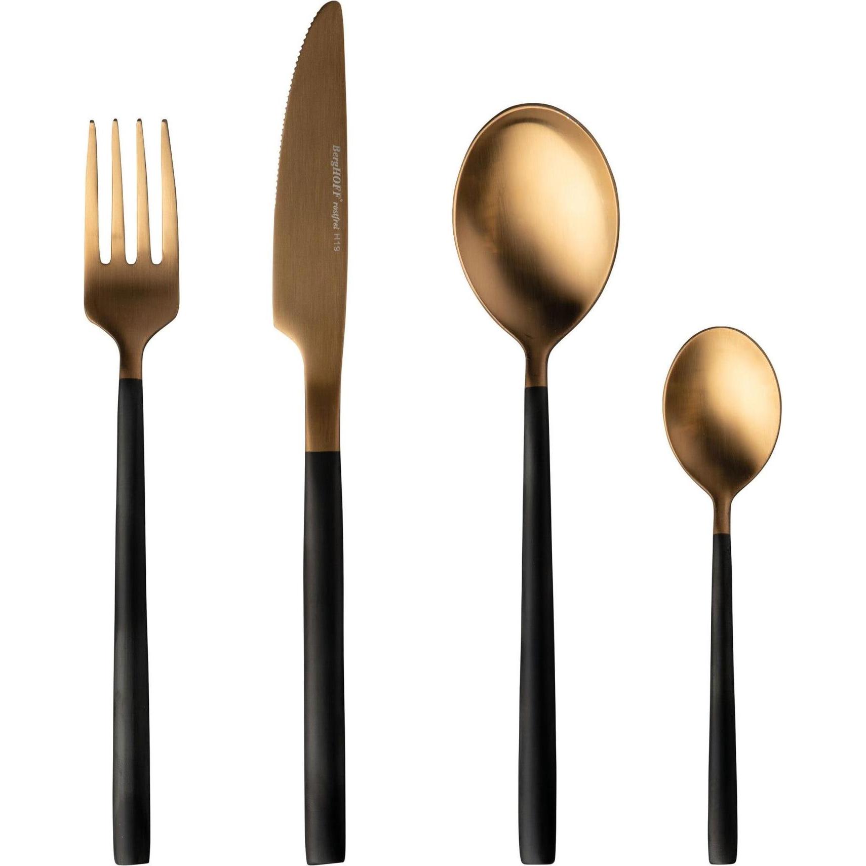 BergHoff Besteck-Set Gem, Besteck, Schwarz, Gold