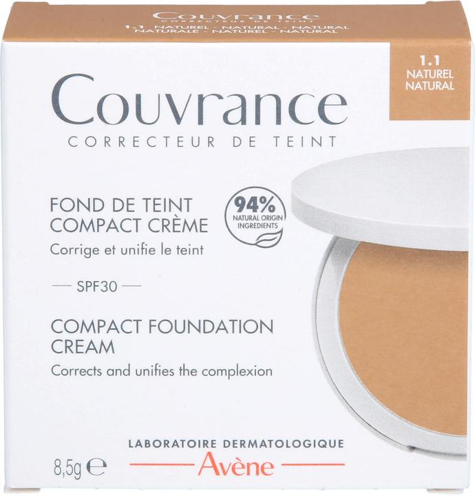 Produktbild Avène Couvrance Kompakt Creme-Make-up Naturel 1.1 mit LSF 30, 8.5 g Creme (Naturel 1.1)