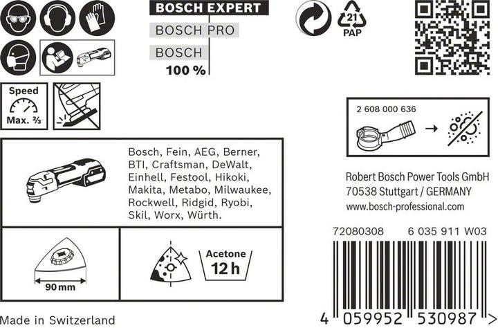 Produktbild Bosch Professional Zubehör EXPERT Sanding Plate AVZ 90 RT4 Blatt für Multifunktionswerkzeuge, 90 mm (40)