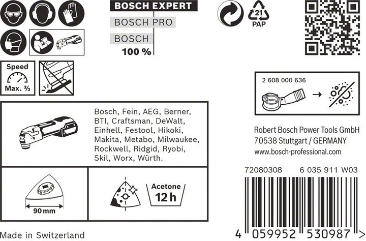 Produktbild Bosch Professional Zubehör EXPERT Sanding Plate AVZ 90 RT4 Blatt für Multifunktionswerkzeuge, 90 mm (40)